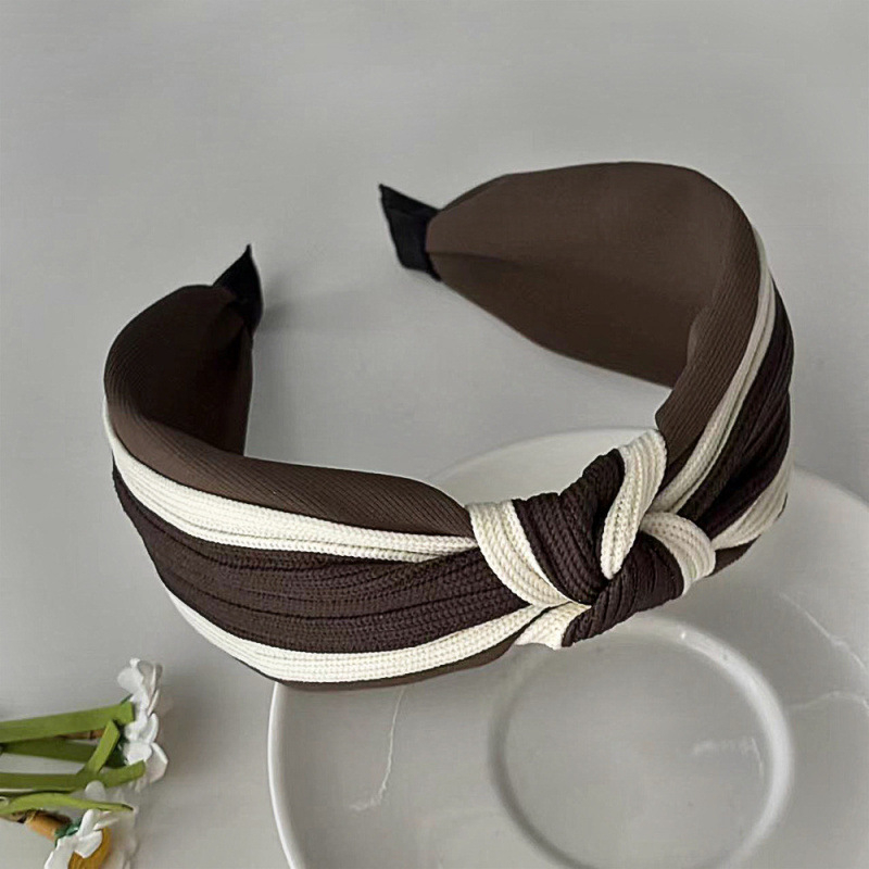 Chanel stílusú széles karimájú hajkarika női őszi és téli fekete-fehér egyszerű, magas fejfedő, retró, kiváló minőségű, minden mérkőzésre alkalmas fejfedő