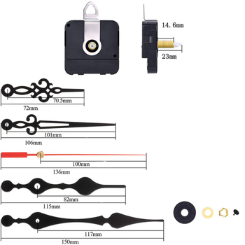 Geriausiai parduodamas elektroninės prekybos „pasidaryk pats“ laikrodžio mechanizmas, 23 mm kvarcinis laikrodžio mechanizmas + du metalinių laikrodžio rodyklių rinkiniai