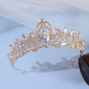 Lányok Fejfedők Hercegnő Finom Strassz Korona Gyermek Teljesítmény Luxus Temperamentum Korona Lányok Születésnapi Fejpánt Hajdíszek