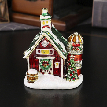 Kutija za nakit, božićna kućica Djeda Mraza, kutija za pohranu nakita, kutija za nakit za europske i američke blagdanske ukrase