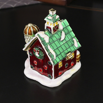 Kutija za nakit, božićna kućica Djeda Mraza, kutija za pohranu nakita, kutija za nakit za europske i američke blagdanske ukrase