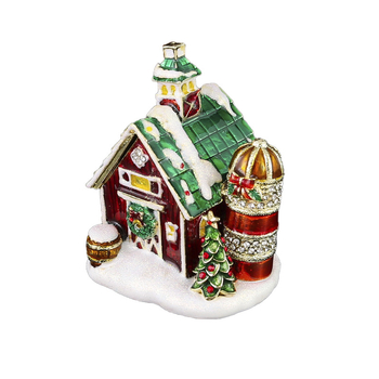 Kutija za nakit, božićna kućica Djeda Mraza, kutija za pohranu nakita, kutija za nakit za europske i američke blagdanske ukrase