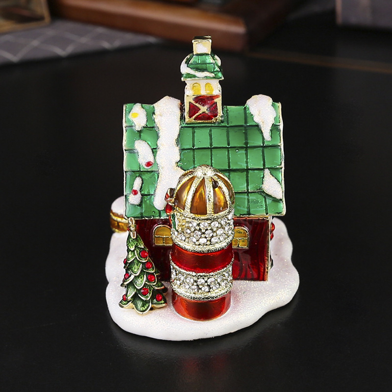 Kutija za nakit, božićna kućica Djeda Mraza, kutija za pohranu nakita, kutija za nakit za europske i američke blagdanske ukrase