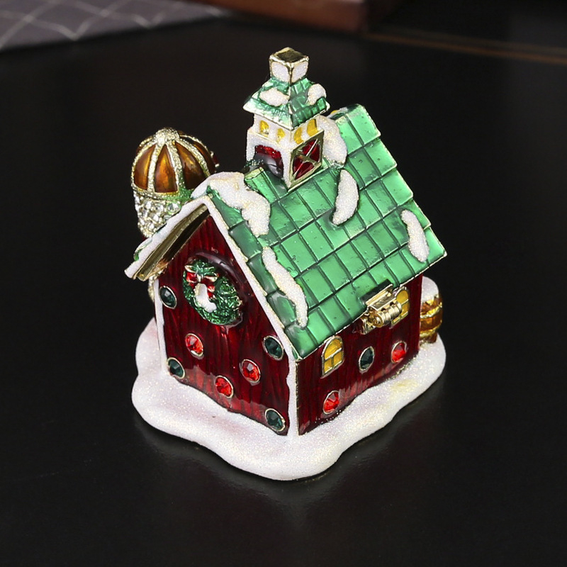 Kutija za nakit, božićna kućica Djeda Mraza, kutija za pohranu nakita, kutija za nakit za europske i američke blagdanske ukrase