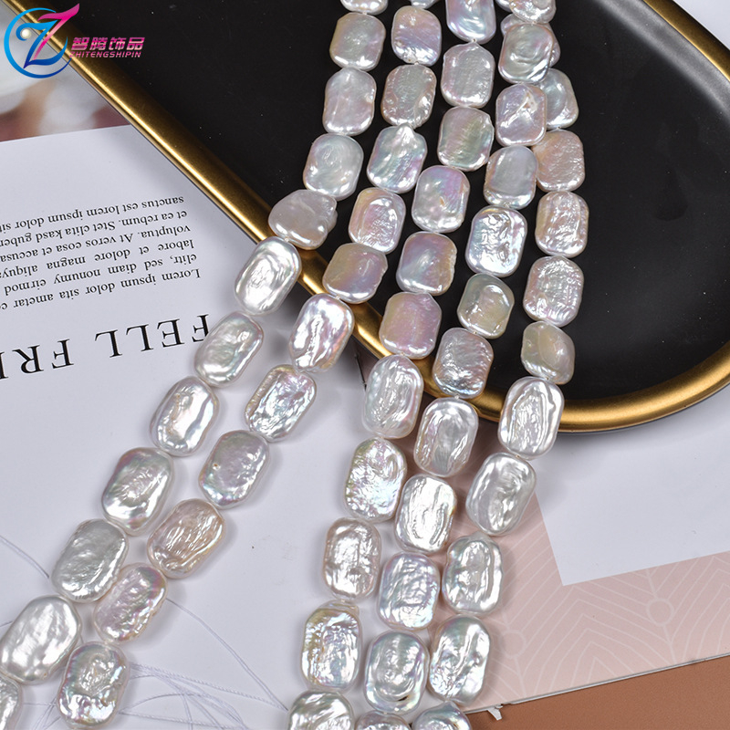 Tugeva läikega naturaalsed mageveepärlikuubikud 12–13 mm barokkstiilis ebakorrapärase kujuga helmed, isetehtud käsitöökaelakee, poolfabrikaat