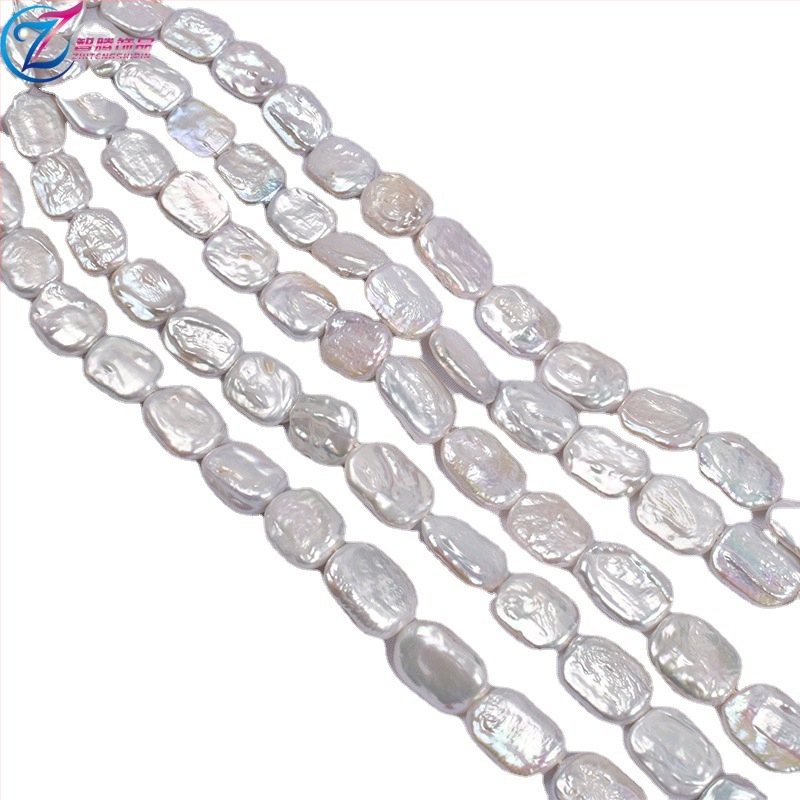 Силен блясък, естествени сладководни перлени кубчета, 12-13 мм, барокови мъниста с неправилна форма, ръчно изработени, полуготови, колие