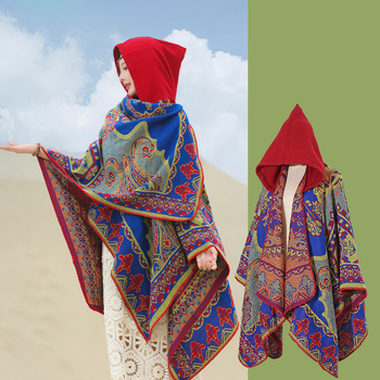 Xizang Xinjiang Qinghai turizmo nuotrauka Gobtuvas Etninio stiliaus skara Apsiaustas Moteriškas pavasarinis ir rudens sustorintas paltas Vyriškas apsiaustas