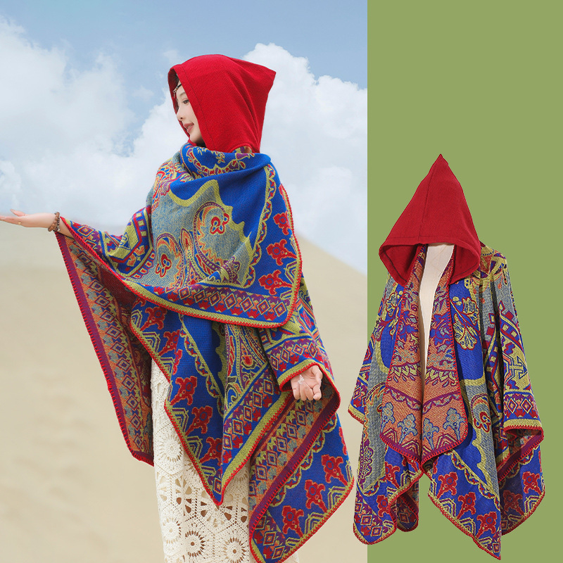 Xizang Xinjiang Qinghai turizmo nuotrauka Gobtuvas Etninio stiliaus skara Apsiaustas Moteriškas pavasarinis ir rudens sustorintas paltas Vyriškas apsiaustas