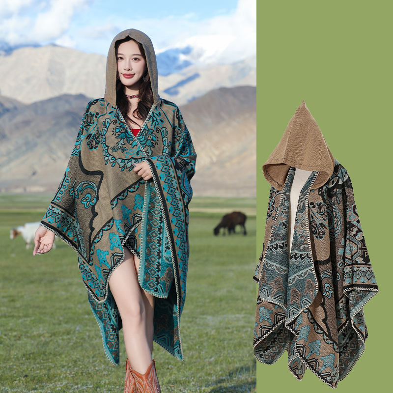Xizang Xinjiang Qinghai turizmo nuotrauka Gobtuvas Etninio stiliaus skara Apsiaustas Moteriškas pavasarinis ir rudens sustorintas paltas Vyriškas apsiaustas