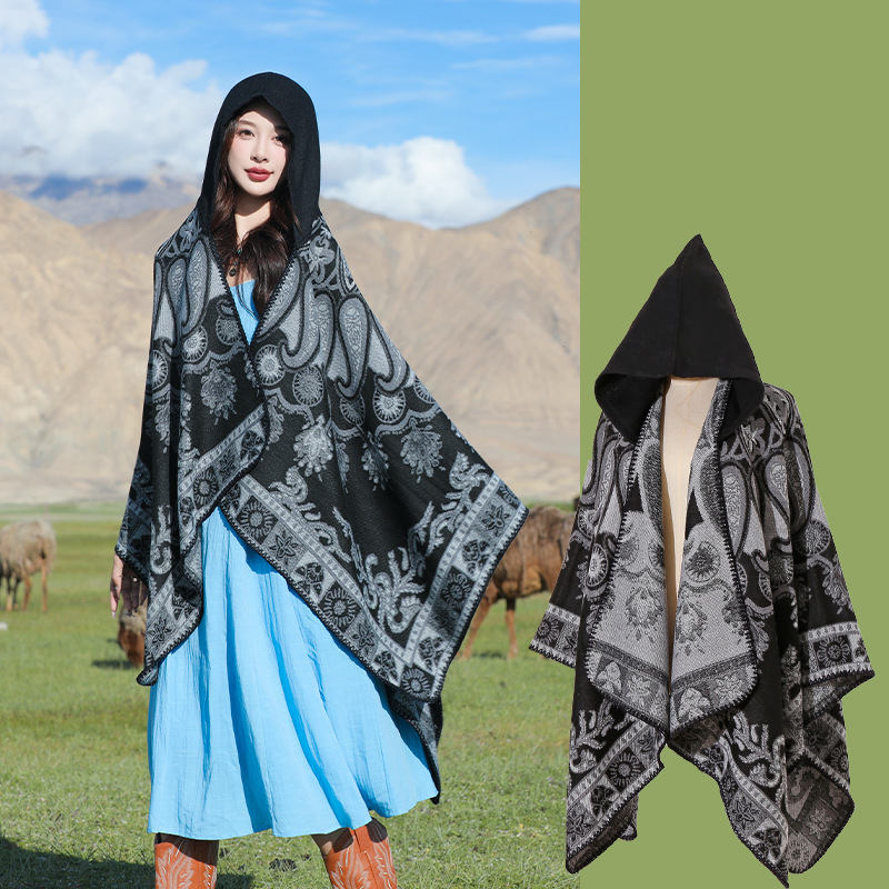 Xizang Xinjiang Qinghai turizmo nuotrauka Gobtuvas Etninio stiliaus skara Apsiaustas Moteriškas pavasarinis ir rudens sustorintas paltas Vyriškas apsiaustas