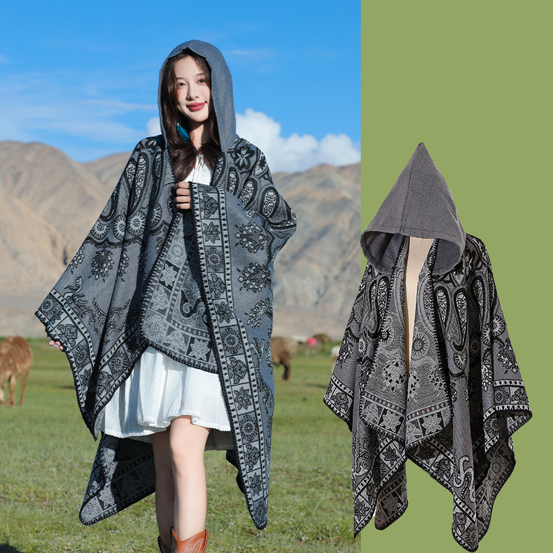 Xizang Xinjiang Qinghai turizmo nuotrauka Gobtuvas Etninio stiliaus skara Apsiaustas Moteriškas pavasarinis ir rudens sustorintas paltas Vyriškas apsiaustas