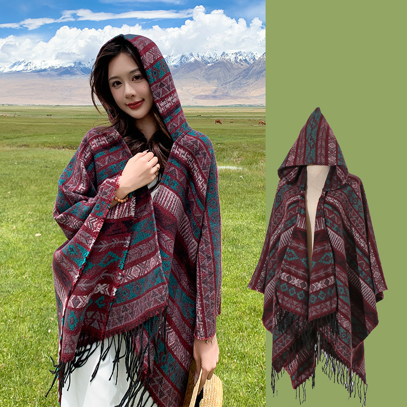 Xizang Xinjiang Qinghai turizmo nuotrauka Gobtuvas Etninio stiliaus skara Apsiaustas Moteriškas pavasarinis ir rudens sustorintas paltas Vyriškas apsiaustas