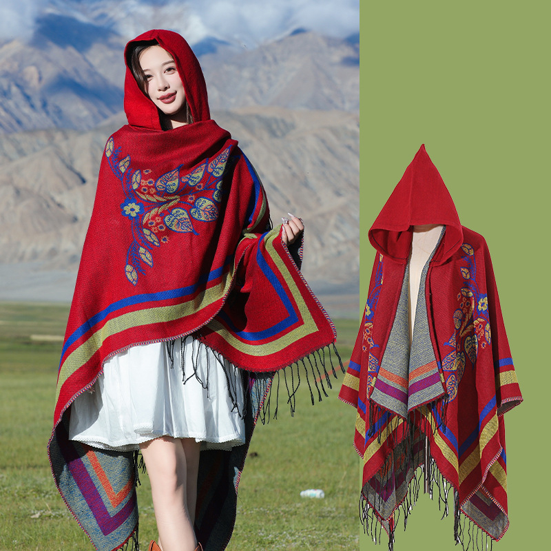 Xizang Xinjiang Qinghai turizmo nuotrauka Gobtuvas Etninio stiliaus skara Apsiaustas Moteriškas pavasarinis ir rudens sustorintas paltas Vyriškas apsiaustas