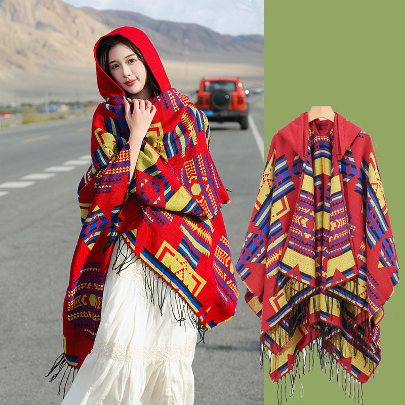 Xizang Xinjiang Qinghai turizmo nuotrauka Gobtuvas Etninio stiliaus skara Apsiaustas Moteriškas pavasarinis ir rudens sustorintas paltas Vyriškas apsiaustas