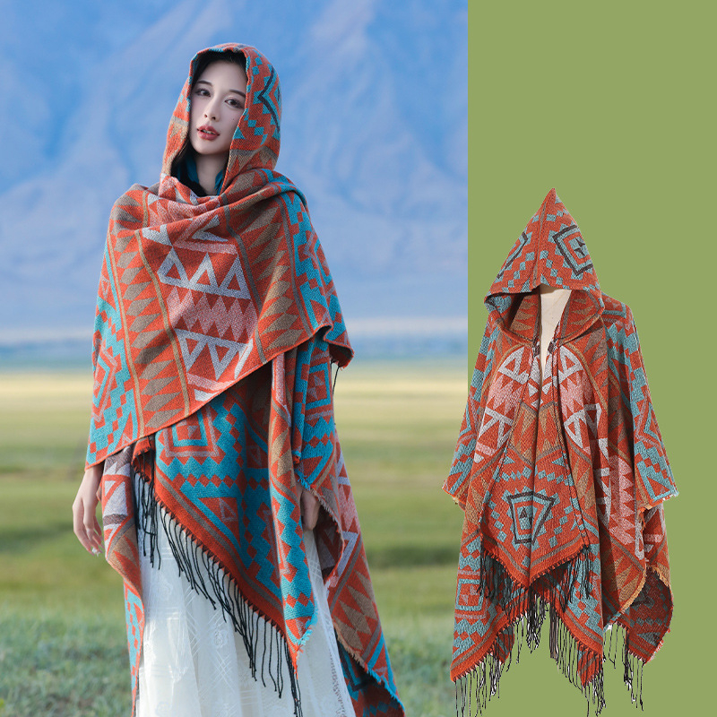 Xizang Xinjiang Qinghai turizmo nuotrauka Gobtuvas Etninio stiliaus skara Apsiaustas Moteriškas pavasarinis ir rudens sustorintas paltas Vyriškas apsiaustas