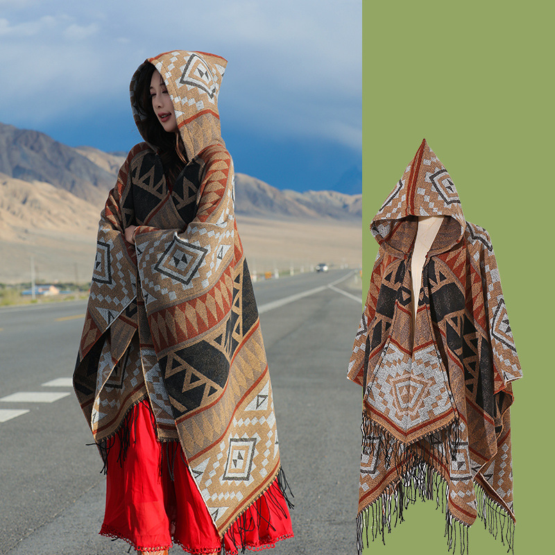 Xizang Xinjiang Qinghai turizmo nuotrauka Gobtuvas Etninio stiliaus skara Apsiaustas Moteriškas pavasarinis ir rudens sustorintas paltas Vyriškas apsiaustas