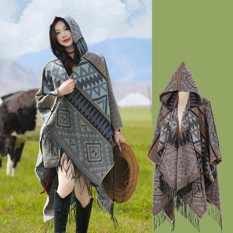 Xizang Xinjiang Qinghai turizmo nuotrauka Gobtuvas Etninio stiliaus skara Apsiaustas Moteriškas pavasarinis ir rudens sustorintas paltas Vyriškas apsiaustas