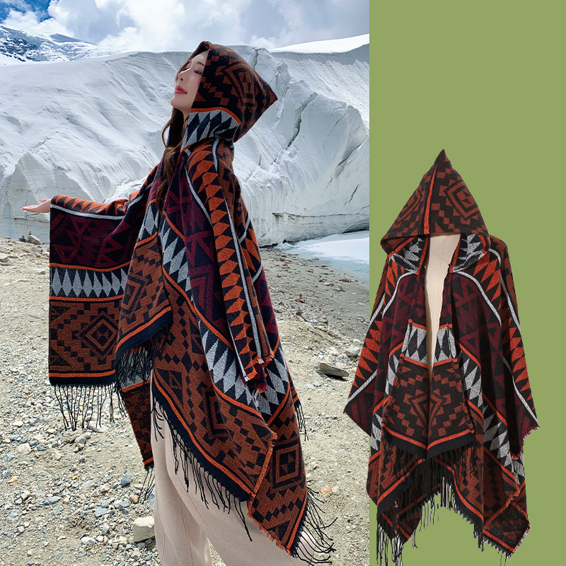 Xizang Xinjiang Qinghai turizmo nuotrauka Gobtuvas Etninio stiliaus skara Apsiaustas Moteriškas pavasarinis ir rudens sustorintas paltas Vyriškas apsiaustas