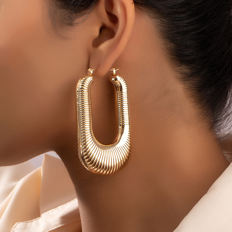 Ευρωπαϊκά και αμερικανικά μεταλλικά γεωμετρικά μεγάλα σκουλαρίκια ιδιοσυγκρασίας, σκουλαρίκια μόδας, σκουλαρίκια προσωπικότητας, ευέλικτα μακριά σκουλαρίκια, σκουλαρίκια