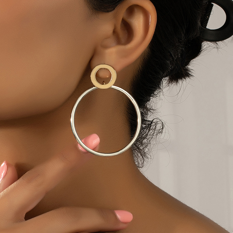 Ευρωπαϊκά και αμερικανικά μεταλλικά γεωμετρικά μεγάλα σκουλαρίκια ιδιοσυγκρασίας, σκουλαρίκια μόδας, σκουλαρίκια προσωπικότητας, ευέλικτα μακριά σκουλαρίκια, σκουλαρίκια