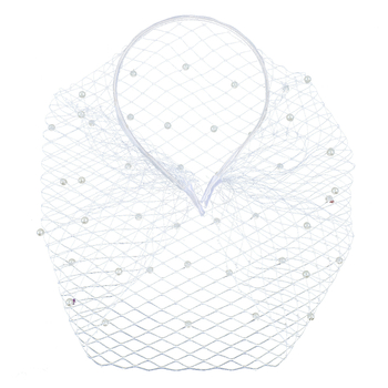 Vintage Amazon Ευρωπαϊκή και Αμερικανική Κορδέλα για Νυφικό Τσάι Πάρτι Πλέγμα Γυναικεία Αξεσουάρ Μαλλιών Κάλυμμα Προσώπου Κορδέλα με Μαργαριτάρια από Στρας