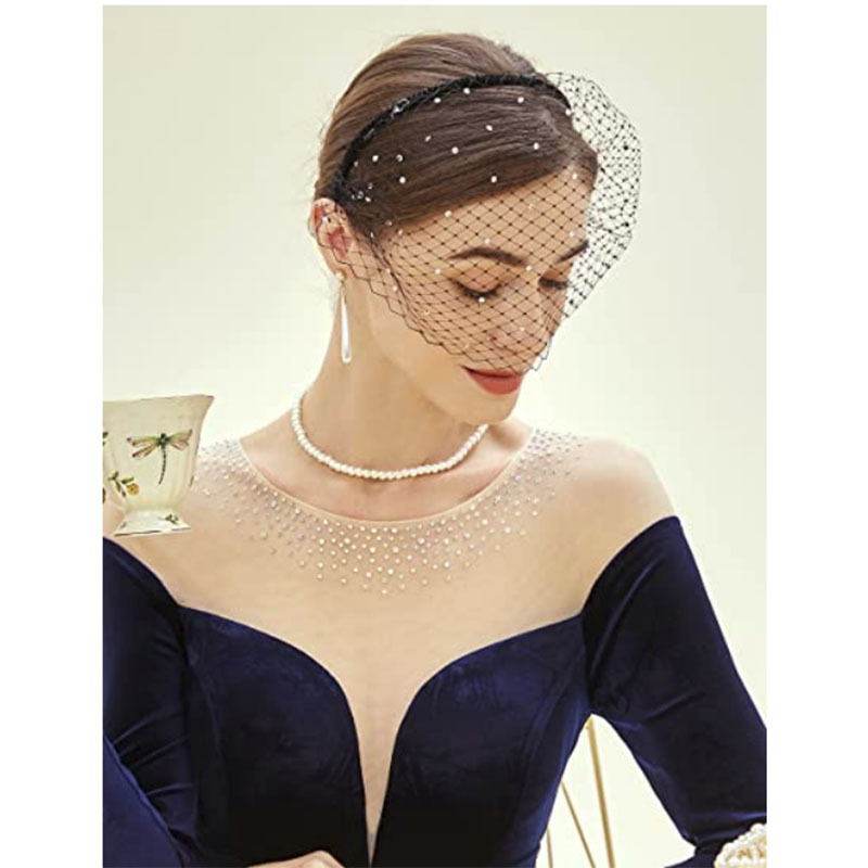 Vintage Amazon európai és amerikai fejpánt menyasszonyi teadélutáni parti hálós női hajkiegészítők arcfedéshez strasszos gyöngy fejpánt