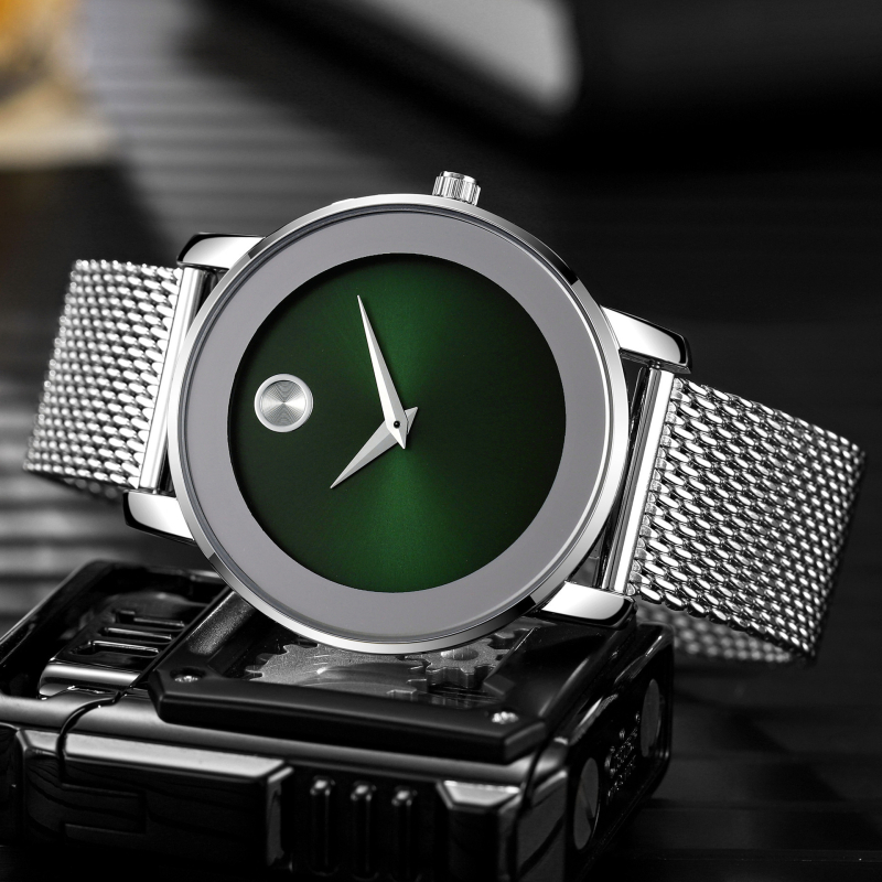 CHRONOS férfi divatos karóra 08-as vonalú rozsdamentes acél szíjjal, vízálló kvarcóra, hétköznapi sportóra