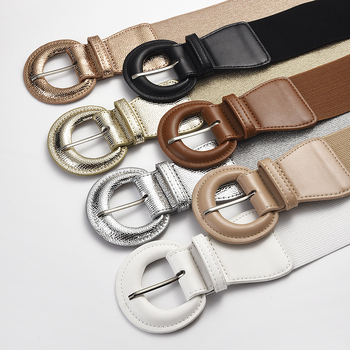 Ελαστική γυναικεία ζώνη για όλες τις χώρες, ευρωπαϊκή και αμερικανική, μοντέρνα και ευέλικτη, με διακόσμηση αγκράφα, ζώνη μέσης για παλτό, φαρδιά ζώνη μέσης για γυναίκες