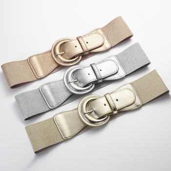 Ελαστική γυναικεία ζώνη για όλες τις χώρες, ευρωπαϊκή και αμερικανική, μοντέρνα και ευέλικτη, με διακόσμηση αγκράφα, ζώνη μέσης για παλτό, φαρδιά ζώνη μέσης για γυναίκες