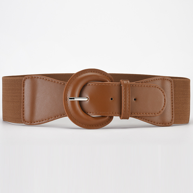 Határokon átnyúló európai és amerikai elasztikus női öv, divatos és sokoldalú, csatdíszítéssel, deréköv kabátokhoz, széles derékrögzítő nőknek