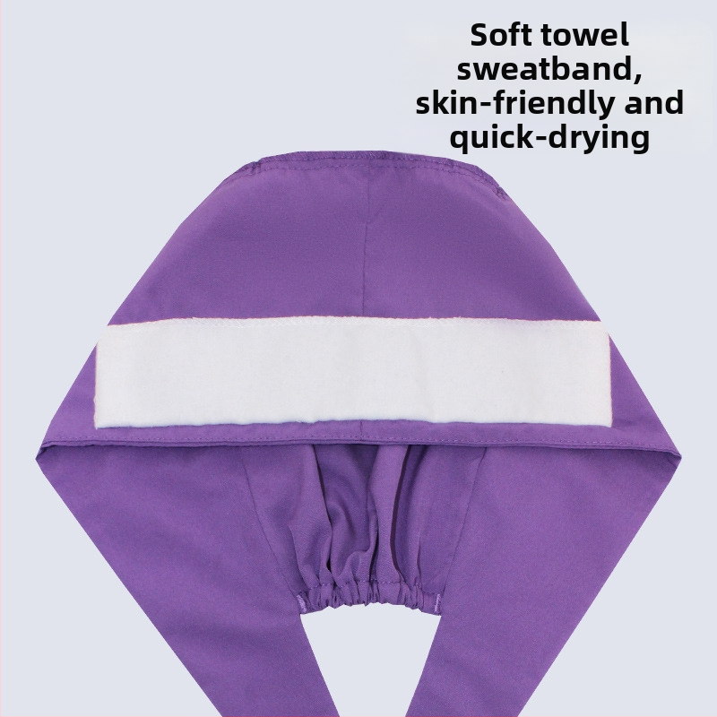 Фабрична директна доставка, плътен цвят, еластична, бързосъхнеща медицинска хирургическа шапка, шапка за лекарска сестра, за задържане при химиотерапия, хранителна фабрика, Баотоу шапка