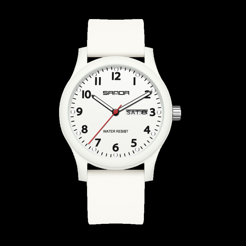 Kellad Paari väike kell kalendriga Teismelistele ja üliõpilastele Trendikas moodne universaalne loominguline elektrooniline kvartskell