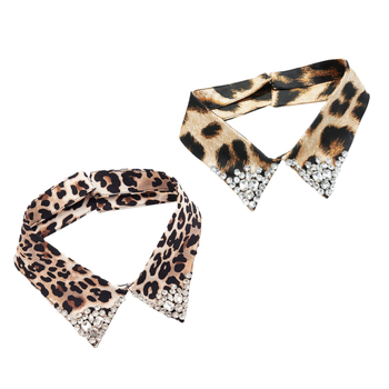 Νέα διακοσμητική διακόσμηση κοσμημάτων με χάντρες λεοπάρδαλης, ψεύτικο κολάρο, ευρωπαϊκό και αμερικανικό στιλ, τάση που τραβάει την προσοχή, μόδα, κολάρο εξωτερικού εμπορίου