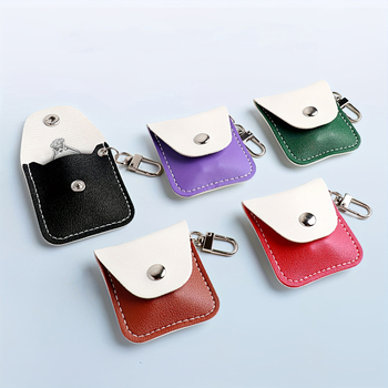 Új, határokon átnyúló, akciós cigaretta kulcstartó bőr táska, kontrasztos színű gyűrű nyaklánc ékszer védőtok tárolótáska kulcstartó
