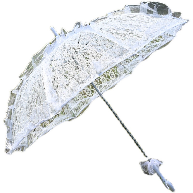 ♤ Lolita väike värske Euroopa printsess mustvalge pitsist vihmavari pulmafotograafia tantsukunsti vihmavari fotorekvisiidid