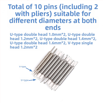 Külkereskedelmi órajavító szerszámok, Fülfogók, 6825 Fül szétszerelő és összeszerelő fogók, Fülfogó köteg, V alakú fül eltávolító fogók, Övlehúzó