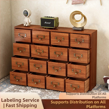 Vintage fa fiókos teatároló doboz asztali ékszerdoboz kiegészítő szervező többrétegű téglalap alakú tizenhat rekeszes tömör fa