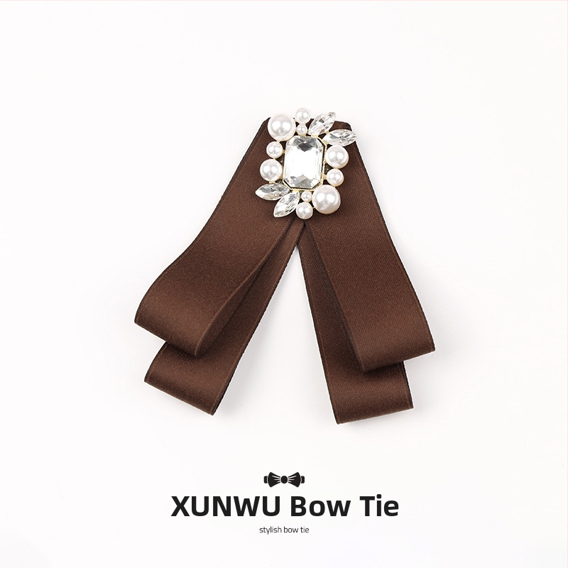 Kikilipsuga naiste pruun karrisärk pross lipsu aksessuaarid seelik ülemine krae kaunistus pael nööpnõel