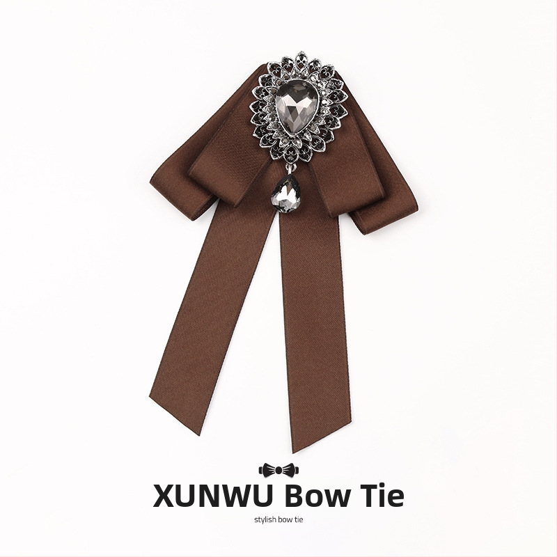 Kikilipsuga naiste pruun karrisärk pross lipsu aksessuaarid seelik ülemine krae kaunistus pael nööpnõel