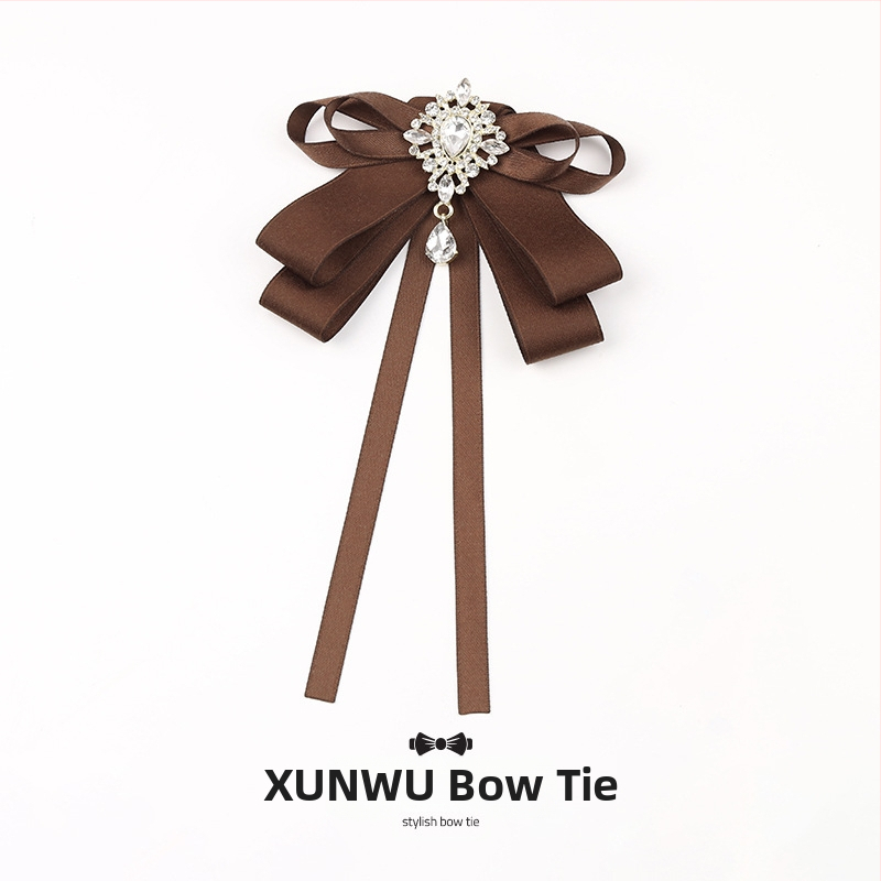 Kikilipsuga naiste pruun karrisärk pross lipsu aksessuaarid seelik ülemine krae kaunistus pael nööpnõel