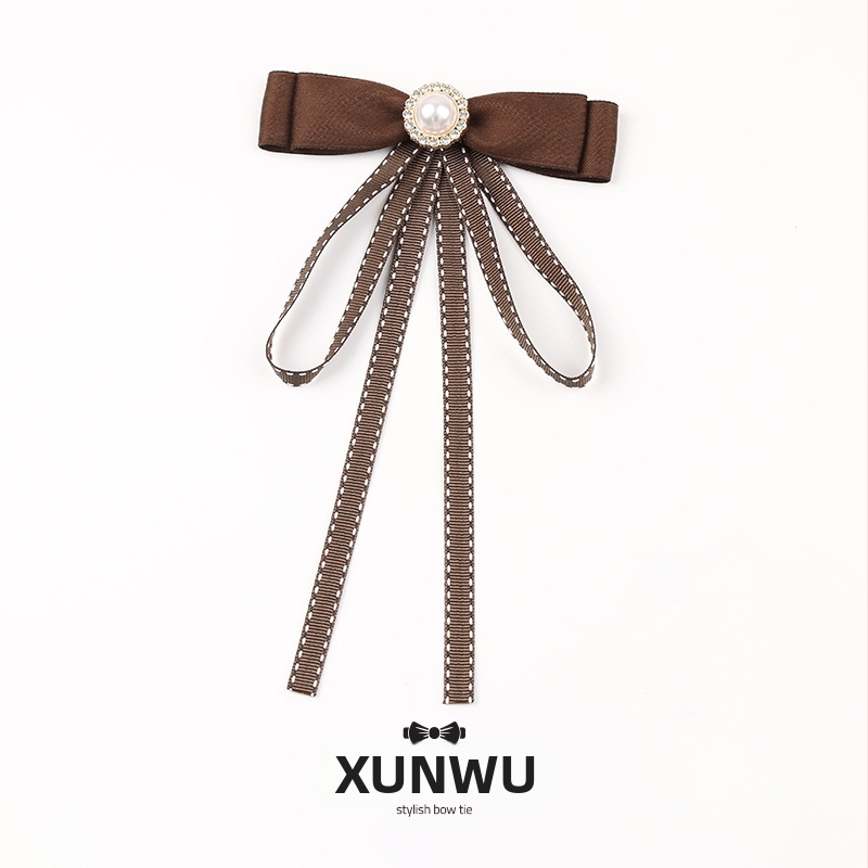 Kikilipsuga naiste pruun karrisärk pross lipsu aksessuaarid seelik ülemine krae kaunistus pael nööpnõel