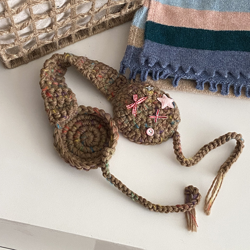 Dél-Koreai aranyos stílusú, kézzel készített, meleg fülvédők, fülvédők, női őszi és téli fülvédők, fülvédők, fülvédők, fülvédők, fülvédők