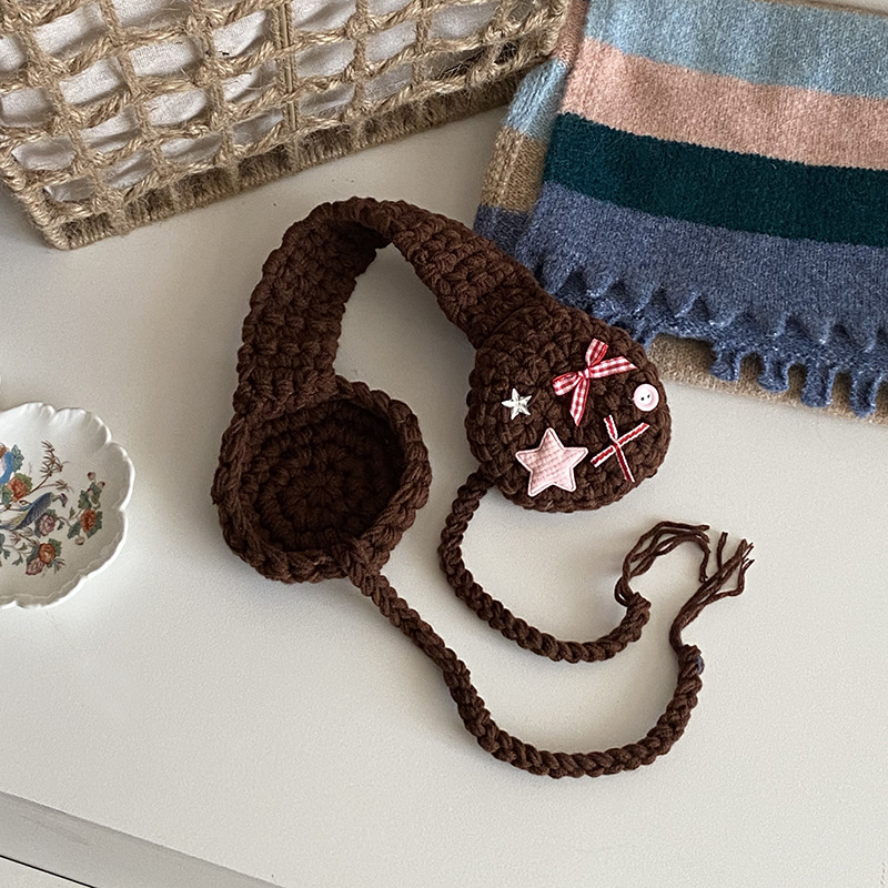 Dél-Koreai aranyos stílusú, kézzel készített, meleg fülvédők, fülvédők, női őszi és téli fülvédők, fülvédők, fülvédők, fülvédők, fülvédők