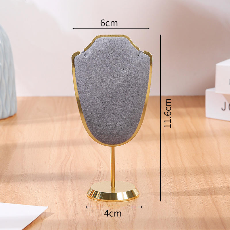 Határokon átnyúló fém ékszertartó, ultraszálas bársony, többszínű kijelző állvány, ékszerüzlet stúdió medál nyaklánc kijelző kellékek