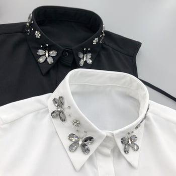 „Butterfly“ kūrybinio dizaino butikinė netikra apykaklė, grynai rankomis siūta butikinė marškinėlių apykaklė, moteriška aukščiausios klasės apykaklė