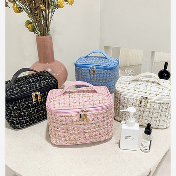 Χρυσή, αρωματική, υψηλής ποιότητας, φορητή γυναικεία τσάντα καλλυντικών, νέας σχεδίασης, φορητή γυναικεία τσάντα αποθήκευσης, μεγάλης χωρητικότητας