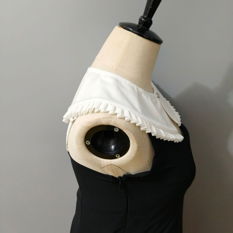 Határokon átnyúló fehér pamut béleletlen kendő hamisgallérral, rakott csipkével, dekoratív gallérral, hegyes gallérral, Amazon AliExpress-en