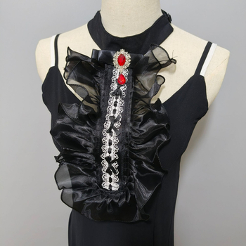 Διασυνοριακό στούντιο ανέμων παλατιών φωτογραφίζει αριστοκρατικό μαύρο πλισέ ψεύτικο κολάρο από οργάντζα Amazon AliExpress