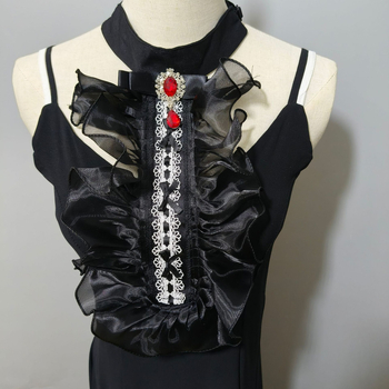 Διασυνοριακό στούντιο ανέμων παλατιών φωτογραφίζει αριστοκρατικό μαύρο πλισέ ψεύτικο κολάρο από οργάντζα Amazon AliExpress