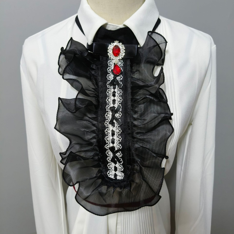 Határokon átnyúló palota szél stúdió fotózások arisztokratikus fekete organza rakott műgallér Amazon AliExpress